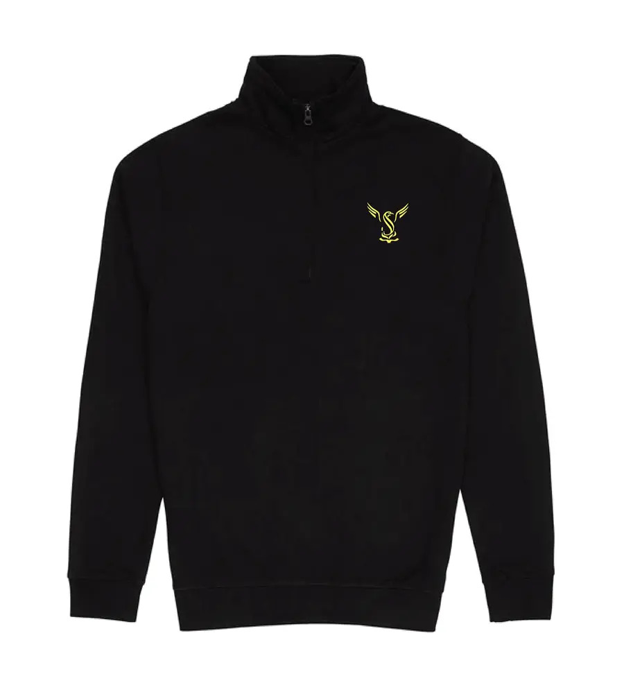 Stewards Cotton 1/4 Zip Sweat Black