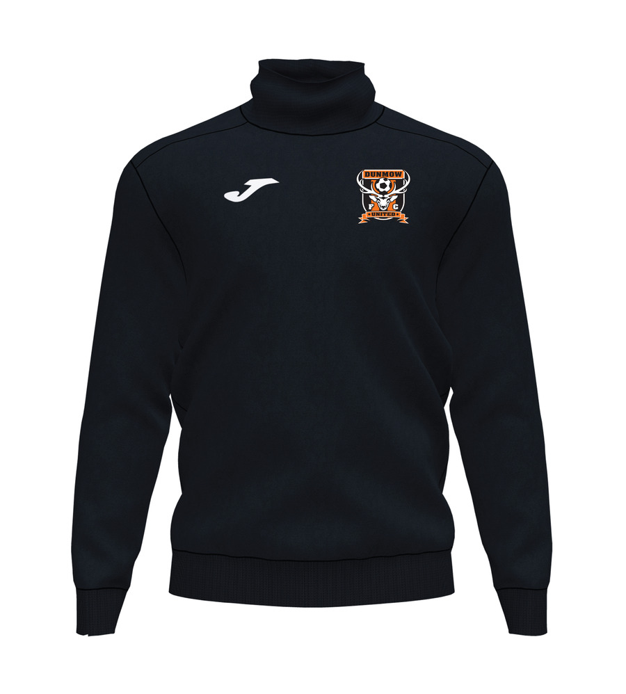 DUFC Sena Roll Neck Sweatshirt Black with Woven Badge & DUFC to back