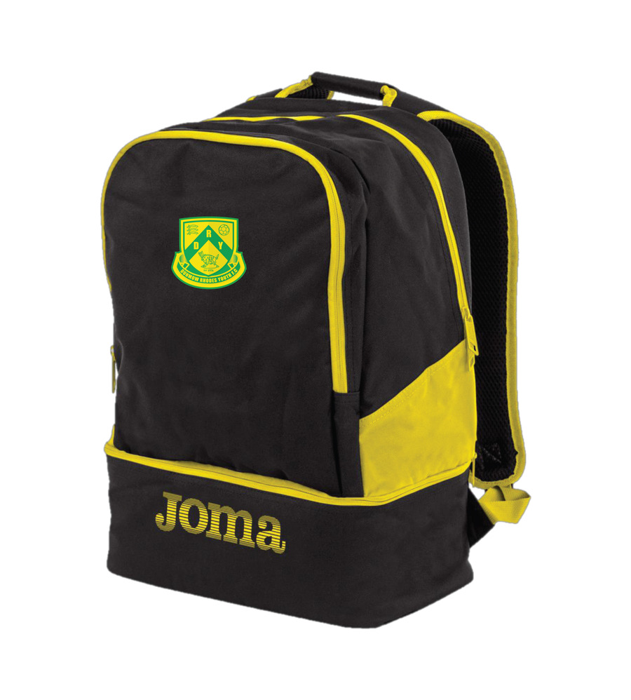 Dunmow Rovers Players Rucksack Black/Yellow