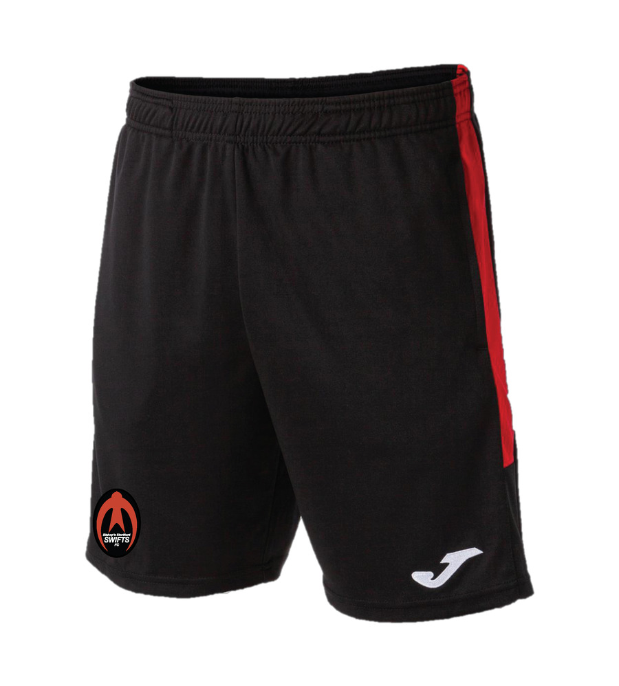 BS Swifts Coaches Eco Champ Shorts with Pockets Black/Red SNR