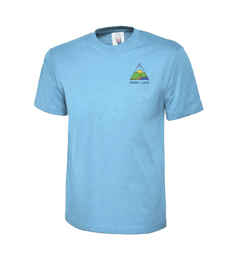 Water Lane P.E T-Shirt Sky with or without School Crest 