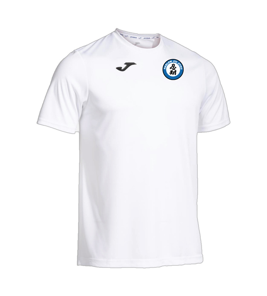 HJJ Combi T-Shirt For Under Gi White with Badge