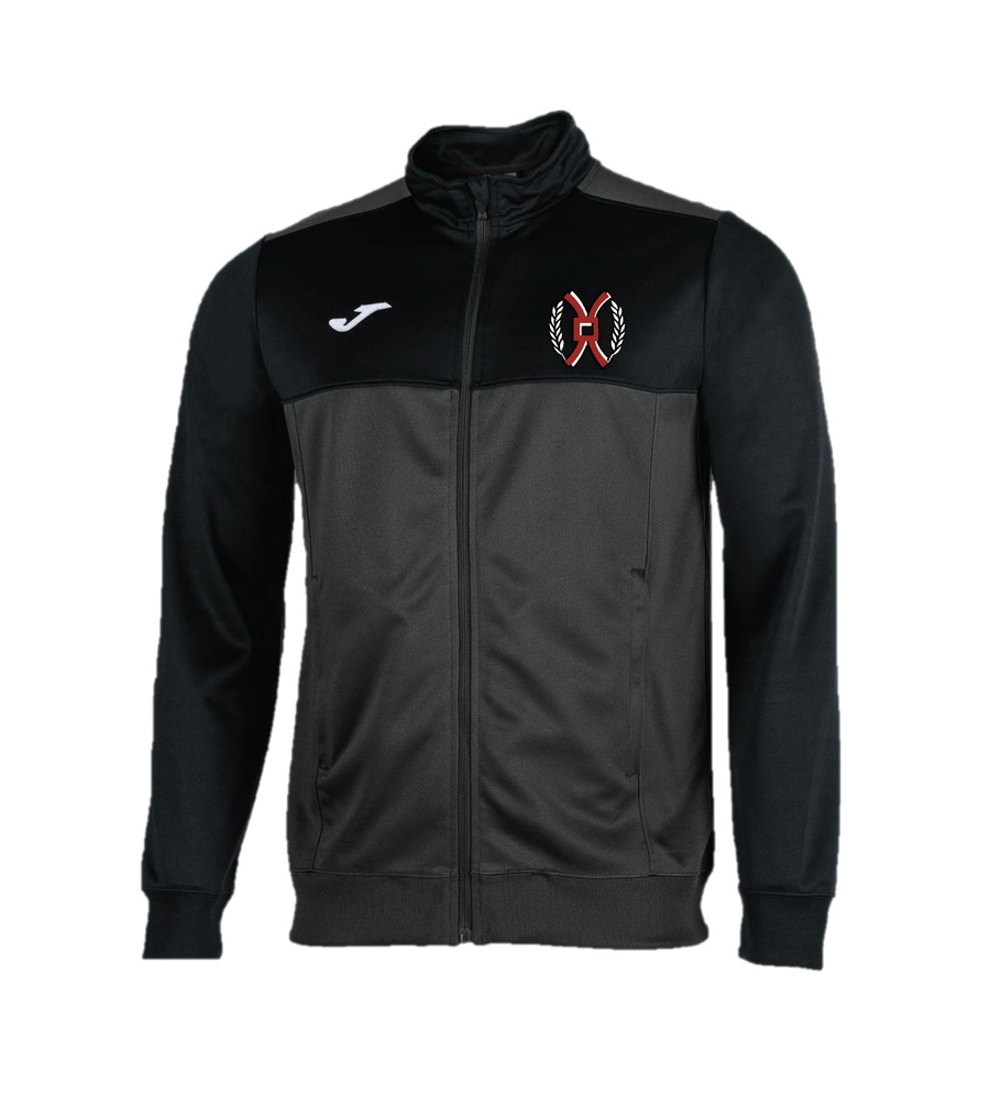 Burnt Mill Winner Full Zip PE Tracksuit Top Black/Grey