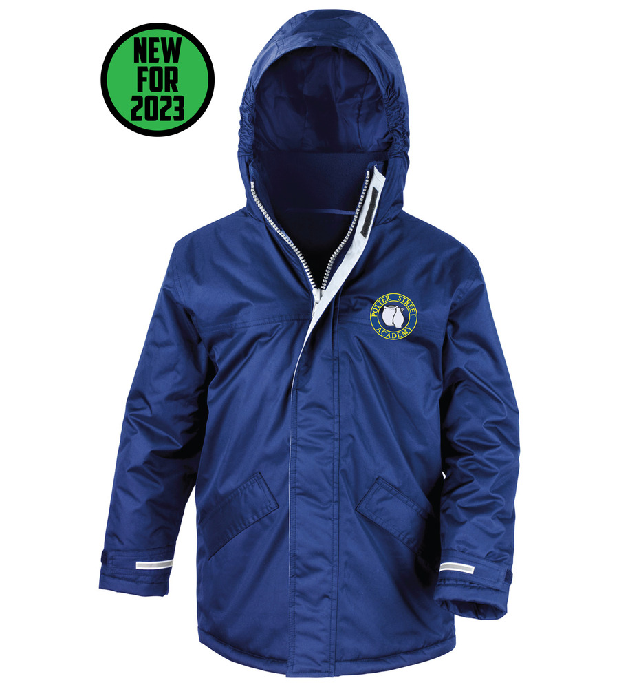 Potter Street Winter Coat Royal with or without School Crest