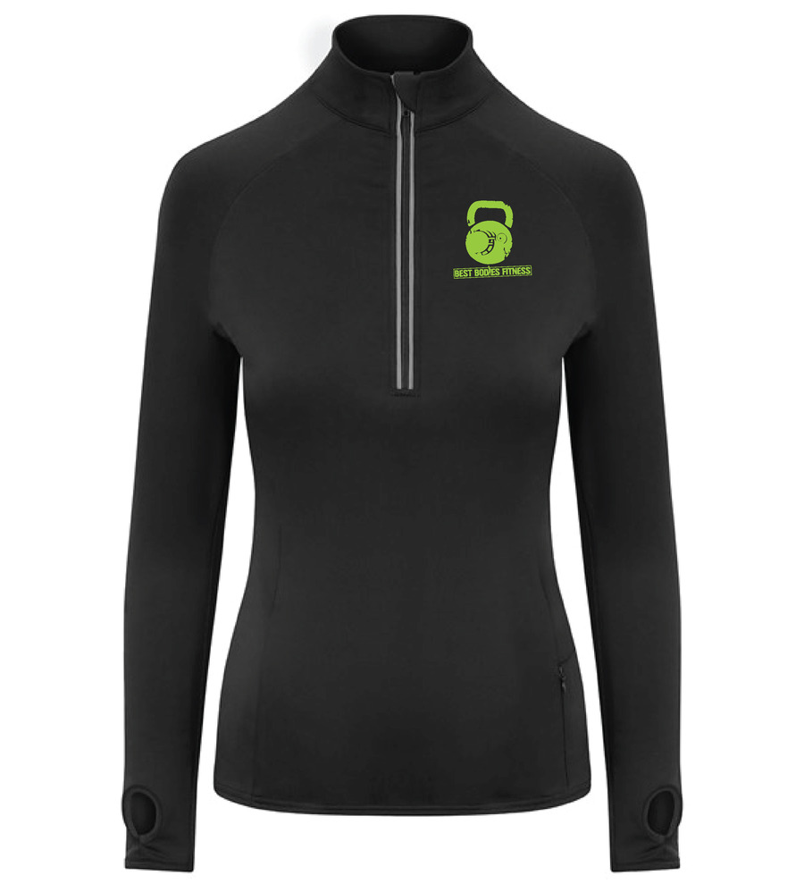 Best Bodies Fitness Ladies 1/4 Zip Black